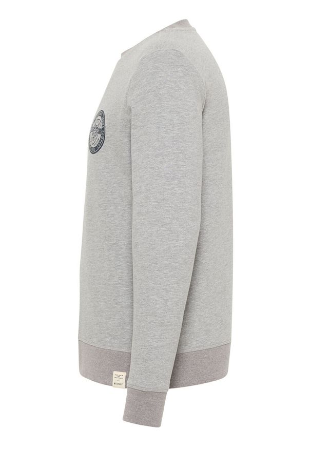 Mustang - MĘSKA BLUZA MUSTANG LOGO Ben Crewneck Mid Grey Mélange 1014159 4140