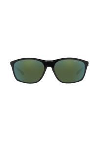 Emporio Armani okulary przeciwsłoneczne męskie kolor czarny. Kształt: prostokątne. Kolor: czarny