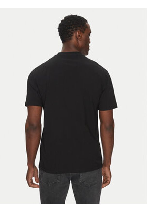 Karl Lagerfeld - KARL LAGERFELD T-Shirt 755149 552225 Czarny Regular Fit. Typ kołnierza: dekolt w karo. Kolor: czarny. Materiał: bawełna