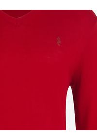 Ralph Lauren - RALPH LAUREN - Sweter z wełny merino. Okazja: na co dzień. Typ kołnierza: polo. Kolor: czerwony. Materiał: wełna. Wzór: haft, kropki. Styl: klasyczny, casual #2
