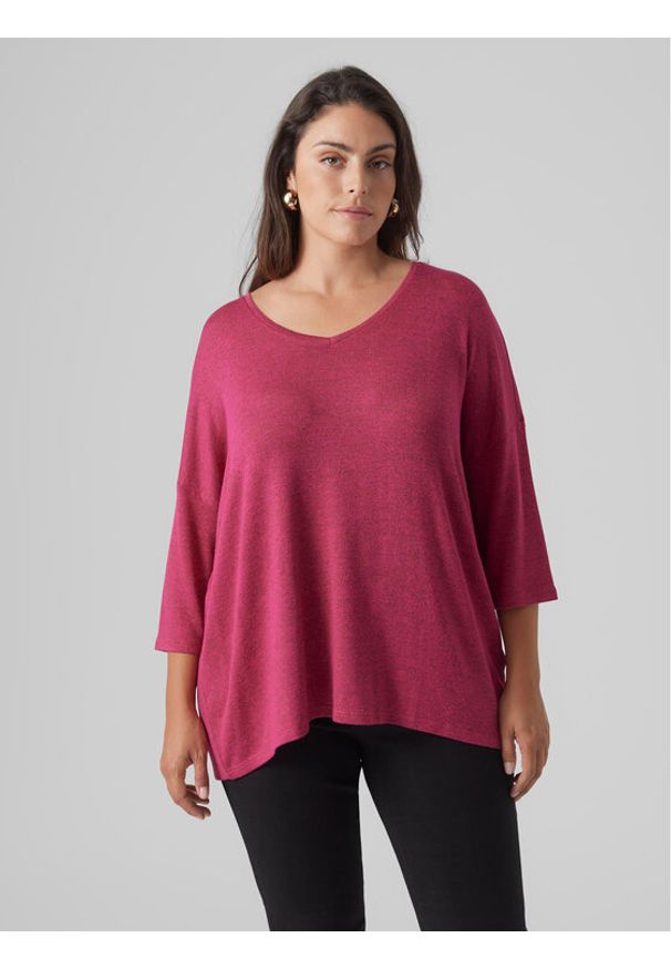 Vero Moda Curve Bluzka Brianna 10297287 Czerwony Regular Fit. Kolor: czerwony. Materiał: syntetyk