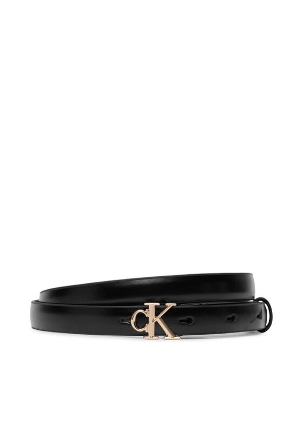 Calvin Klein Pasek Round Ck Buckle Smooth 15Mm LV04F7085G Czarny. Kolor: czarny. Materiał: skóra
