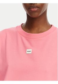 Hugo - HUGO T-Shirt Signature 50556807 Różowy Regular Fit. Kolor: różowy #4