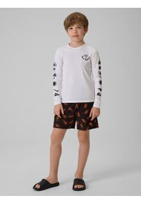4f - 4F Longsleeve do pływania z nadrukiem chłopięcy - biały 146/152 (10-12 lat). Okazja: na plażę. Kolor: biały. Materiał: materiał, skóra. Długość rękawa: długi rękaw. Wzór: nadruk. Sezon: lato. Styl: klasyczny #2