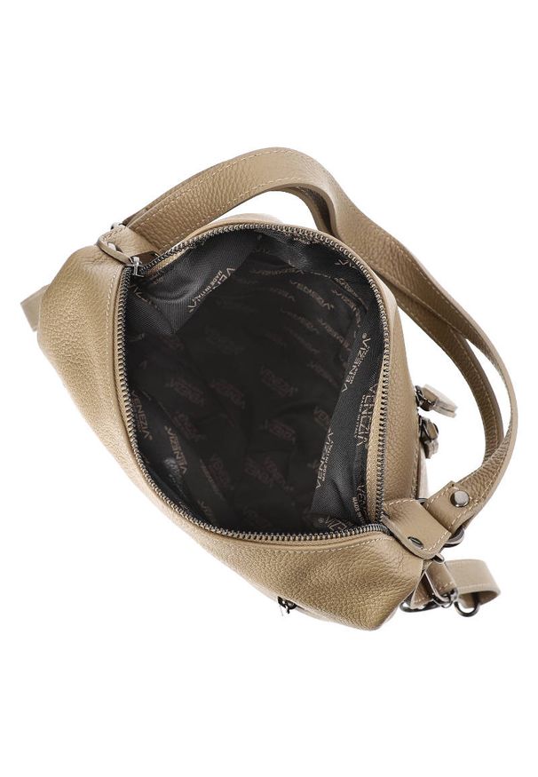 Brązowa Stylowa Torebka Damska Z Funkcją Plecaka Venezia. Kolor: brązowy. Materiał: skórzane. Styl: elegancki