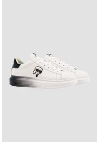 Karl Lagerfeld - KARL LAGERFELD Białe męskie sneakersy skórzane Ombre KAPRI, Rozmiar 43. Okazja: na co dzień. Kolor: biały. Materiał: skóra #4