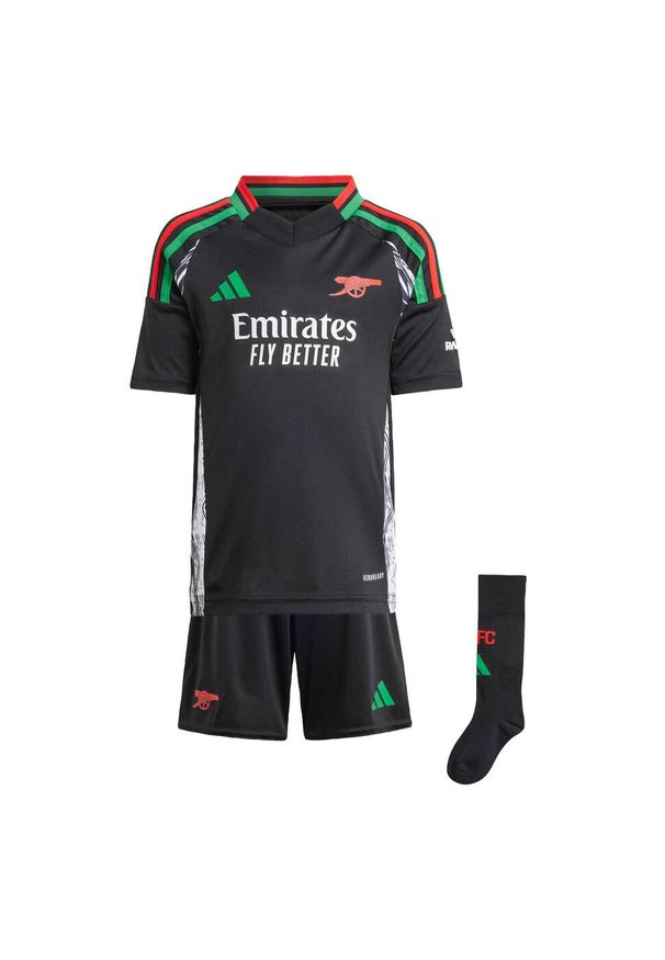 Adidas - Zestaw Arsenal 24/25 Away Mini Kids. Kolor: czarny. Materiał: materiał. Sport: piłka nożna