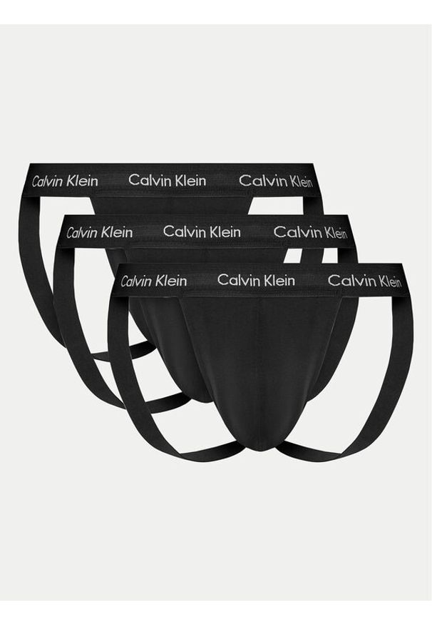 Calvin Klein Underwear Komplet 3 par slipów Jock Strap 000NB2623A Czarny. Kolor: czarny. Materiał: bawełna