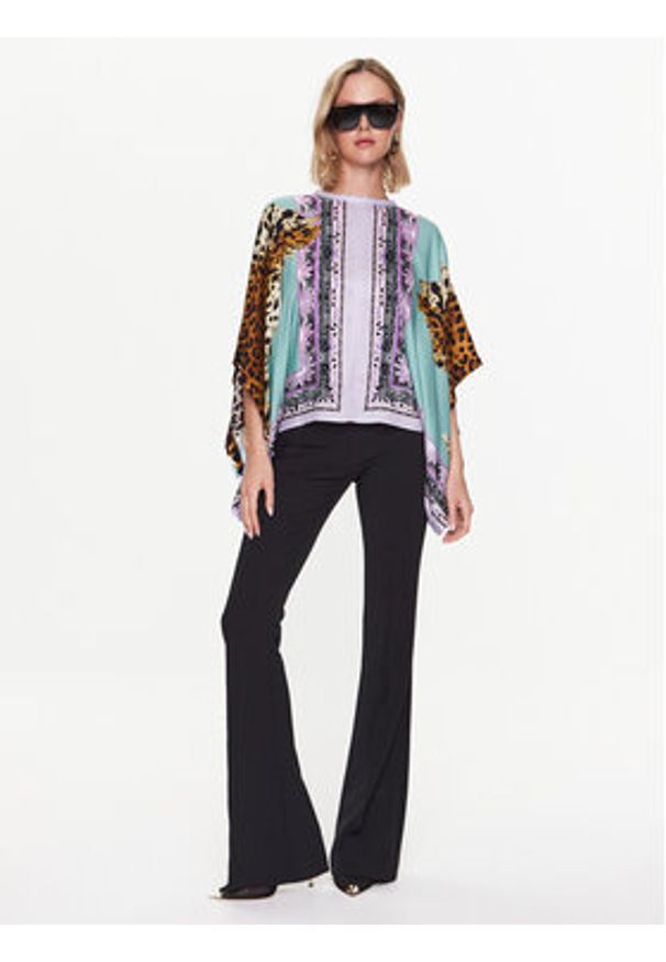 Just Cavalli Bluzka 74PBL233 Kolorowy Regular Fit. Materiał: wiskoza. Wzór: kolorowy