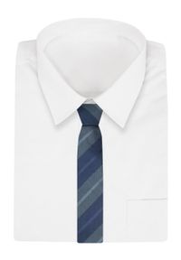 Alties - Krawat - ALTIES - Granatowe Paski. Kolor: niebieski. Materiał: tkanina. Wzór: paski. Styl: elegancki, wizytowy