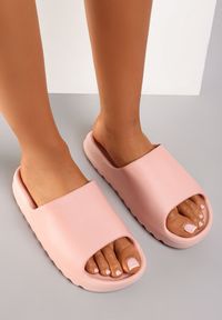 Renee - Różowe Klapki Melas. Nosek buta: okrągły. Kolor: różowy. Styl: klasyczny, sportowy