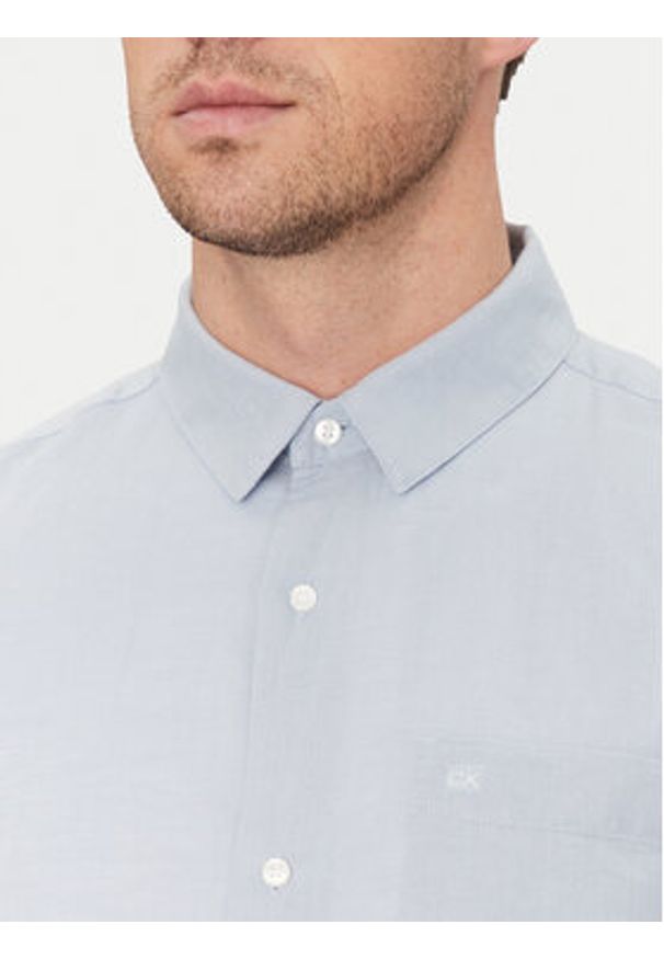 Calvin Klein Koszula K10K114488 Błękitny Regular Fit. Kolor: niebieski. Materiał: bawełna, len
