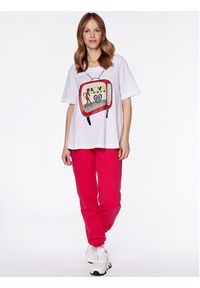 Love Moschino - LOVE MOSCHINO T-Shirt W4H8301M 3876 Biały Relaxed Fit. Kolor: biały. Materiał: bawełna #4