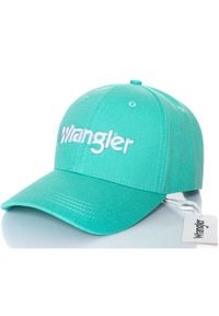 Wrangler - CZAPKA Z DASZKIEM MĘSKA WRANGLER COLOUR CAP SPECTRA GREEN W0M38U5WB 112125690. Wzór: napisy. Styl: klasyczny #3