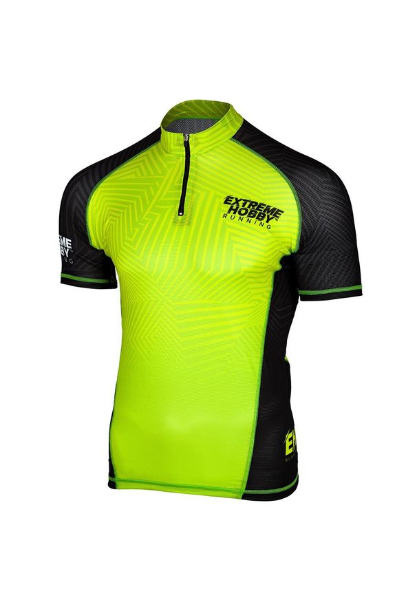 Koszulka biegowa męska z zamkiem i krótkim rękawem EXTREME HOBBY CALEIDOSCOPE. Kolor: wielokolorowy, żółty, zielony. Materiał: poliester, elastan. Długość rękawa: krótki rękaw. Długość: krótkie. Sport: bieganie, kolarstwo