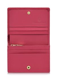 Ochnik - Różowy skórzany portfel damski z ochroną RFID. Kolor: różowy. Materiał: skóra #3