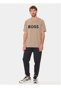 BOSS - Boss T-Shirt Tee 1 50512866 Beżowy Regular Fit. Kolor: beżowy. Materiał: bawełna #4