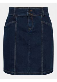 Fransa Spódnica jeansowa 20612738 Granatowy Regular Fit. Kolor: niebieski. Materiał: bawełna