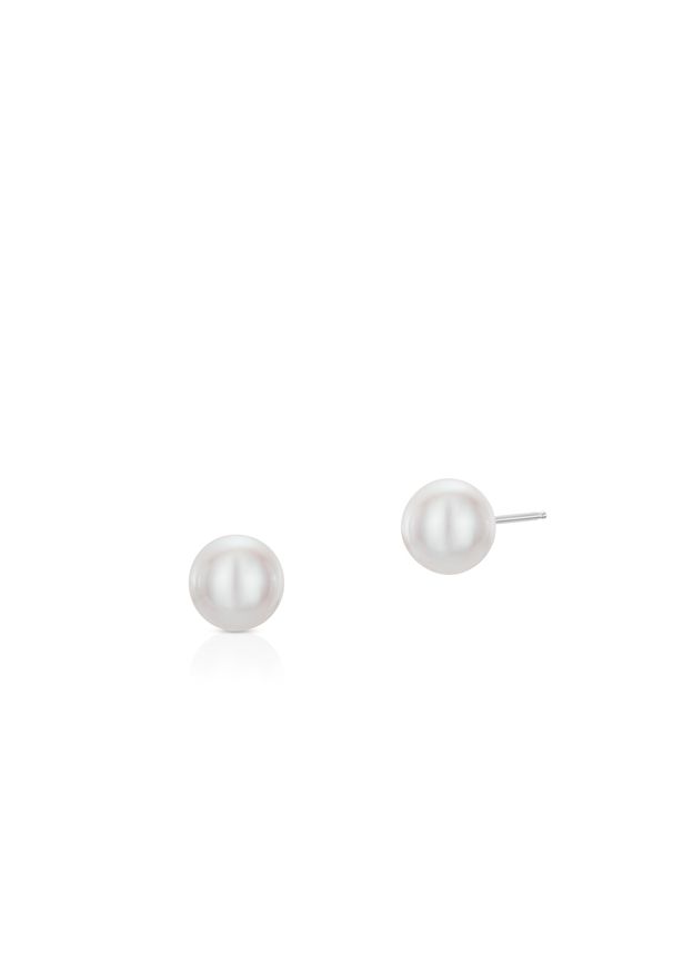 W.KRUK - Kolczyki z białymi perłami. Materiał: z brązu. Kolor: biały. Kamień szlachetny: perła