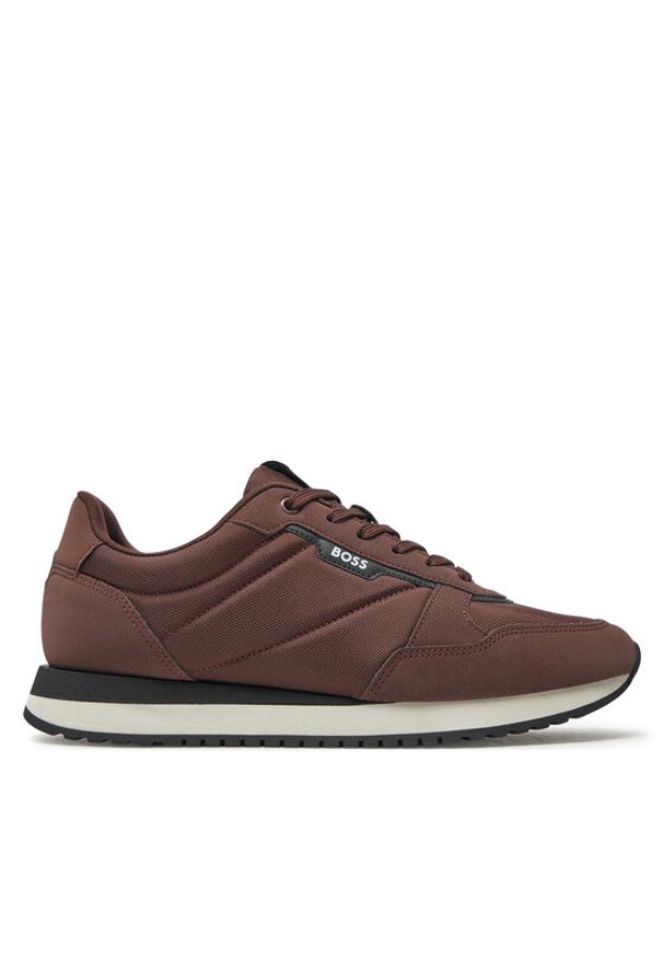 BOSS Sneakersy Kai 50529542 Brązowy. Kolor: brązowy. Materiał: zamsz, skóra