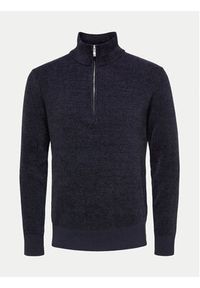 Selected Homme Sweter Rodney 16087985 Granatowy Regular Fit. Kolor: niebieski. Materiał: bawełna