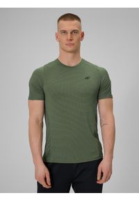 4f - 4F Koszulka regular treningowa szybkoschnąca męska - khaki XL. Kolor: oliwkowy, brązowy, wielokolorowy. Materiał: skóra, materiał. Sport: fitness #1