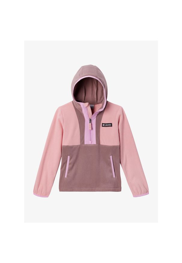 columbia - Bluza z kapturem chłopięca Columbia Back Bowl Lite Half Zip Hoodie. Typ kołnierza: kaptur. Kolor: różowy. Sport: turystyka piesza