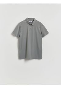 Reserved - Koszulka polo slim - jasnoszary. Typ kołnierza: polo. Kolor: szary. Materiał: dzianina. Wzór: gładki #1