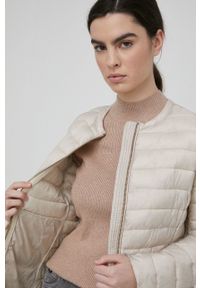 Lauren Ralph Lauren kurtka damska kolor beżowy przejściowa. Kolor: beżowy. Materiał: poliester, materiał. Wzór: gładki #3
