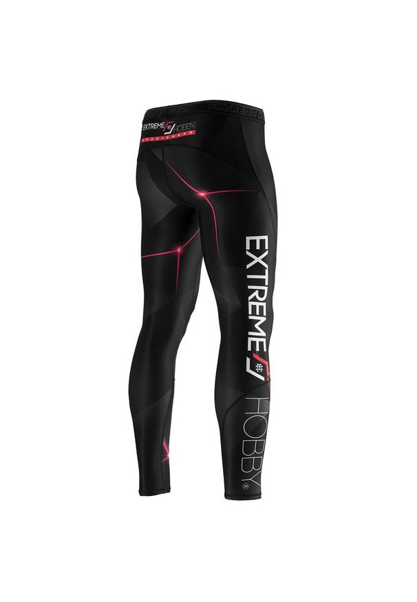 Legginsy sportowe męskie EXTREME HOBBY MT SPORT. Kolor: czerwony. Materiał: poliester, elastan