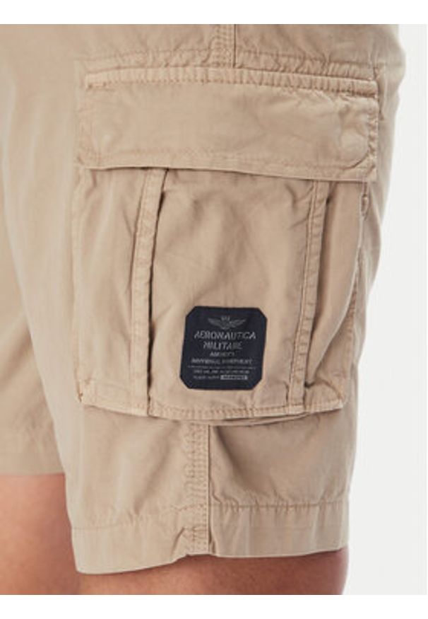 Aeronautica Militare Szorty materiałowe 251BE066CT1122 Beżowy Regular Fit. Kolor: beżowy. Materiał: bawełna