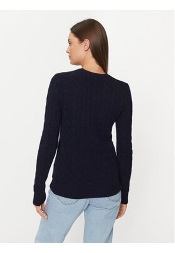 Polo Ralph Lauren Sweter 211910421003 Granatowy Regular Fit. Typ kołnierza: polo. Kolor: niebieski. Materiał: wełna