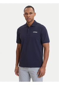 Napapijri Polo E-Small Box NP0A88TQ Granatowy Relaxed Fit. Typ kołnierza: polo. Kolor: niebieski. Materiał: bawełna #1