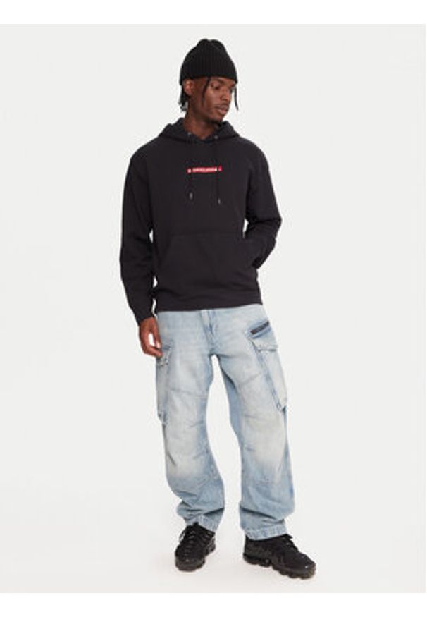 Quiksilver Bluza Dna EQYFT05121 Czarny Oversize. Kolor: czarny. Materiał: bawełna