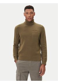Aeronautica Militare Golf 252MA1587UL00904 Zielony Regular Fit. Typ kołnierza: golf. Kolor: zielony. Materiał: bawełna