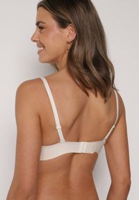 Born2be - Jasnobeżowy Gładki Biustonosz Balkonetka Dalilin. Kolor: beżowy. Wzór: gładki #7