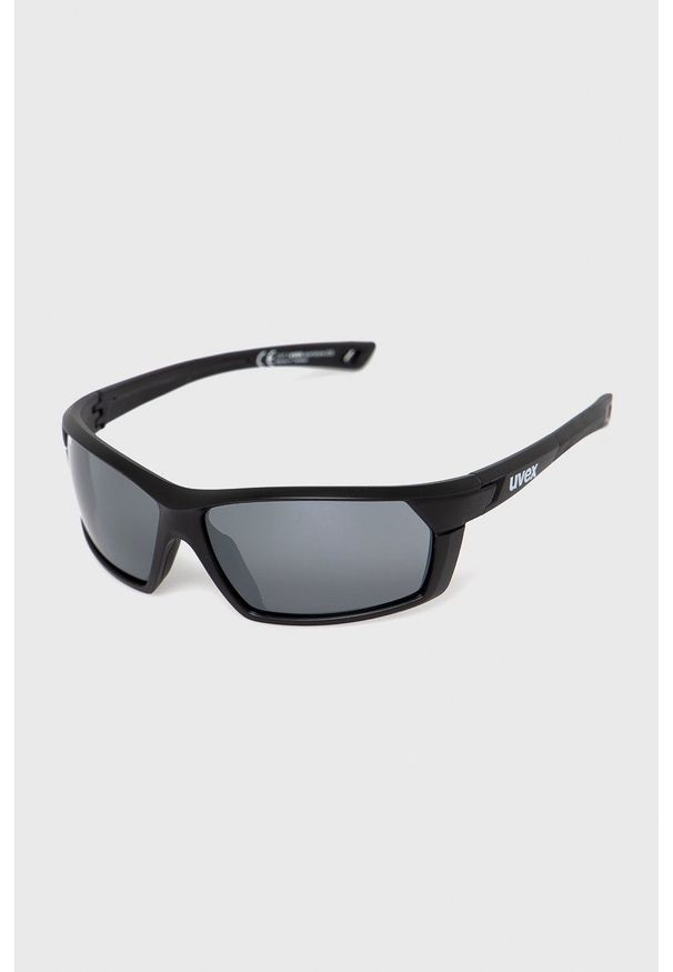 Uvex Okulary przeciwsłoneczne kolor czarny. Kształt: owalne. Kolor: czarny