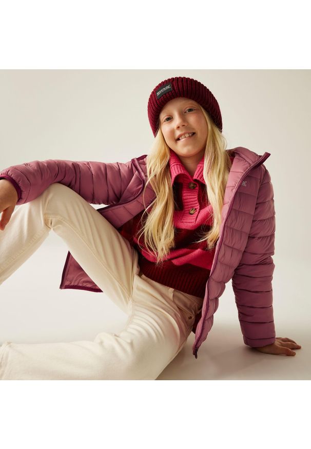 Regatta - Marizion Kids Water Repellent Active Hooded Baffled Jacket Jacket. Kolor: różowy
