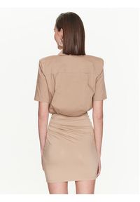 Patrizia Pepe Sukienka codzienna 8A1055/J013-B752 Beżowy Regular Fit. Okazja: na co dzień. Kolor: beżowy. Materiał: wiskoza. Typ sukienki: proste. Styl: casual #3