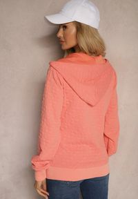 Renee - Różowa Bluza z Bawełną i Kapturem na Suwak Arsetia. Kolor: różowy. Materiał: bawełna