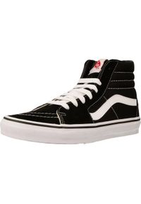 Buty Dorosły Vans Sk8-Hi czarny. Wysokość cholewki: za kostkę. Zapięcie: sznurówki. Kolor: czarny. Materiał: tkanina, skóra, materiał. Szerokość cholewki: normalna. Model: Vans SK8. Sport: turystyka piesza #1