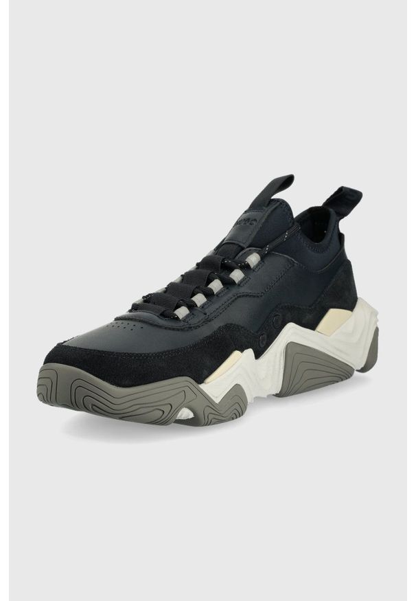 Hugo - HUGO sneakersy Quake kolor granatowy. Nosek buta: okrągły. Zapięcie: sznurówki. Kolor: niebieski. Materiał: guma