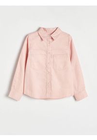Reserved - Bawełniana koszula z haftem - pastelowy róż. Kolor: różowy. Materiał: bawełna. Wzór: haft #1
