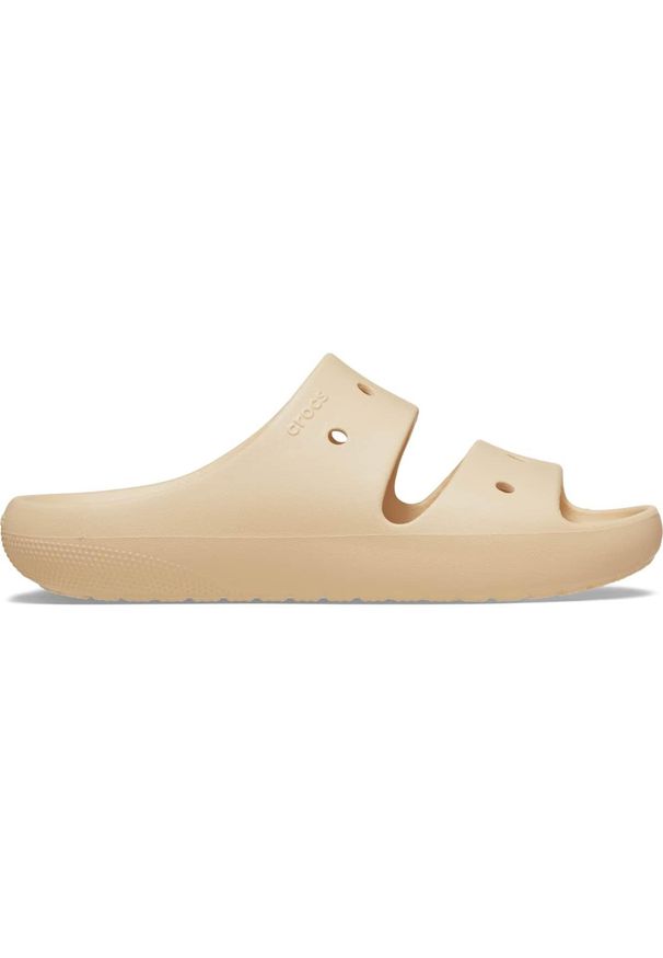 Klapki plażowe damskie Crocs Classic Sandal V2. Okazja: na plażę. Kolor: beżowy. Styl: sportowy