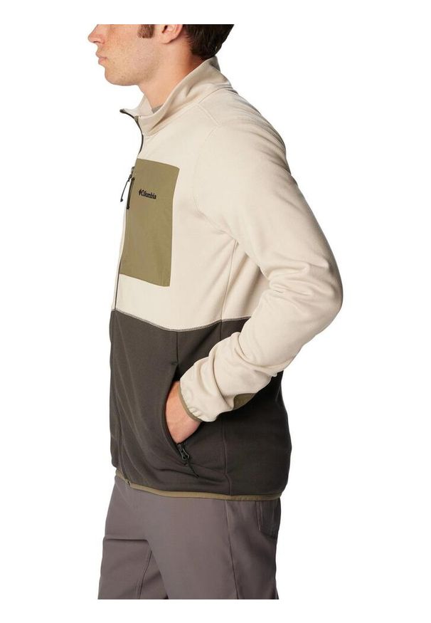 columbia - Bluza polarowa męska Columbia Hike Full Zip. Kolor: beżowy, zielony, wielokolorowy. Materiał: polar. Długość rękawa: długi rękaw. Długość: długie. Sezon: jesień, zima