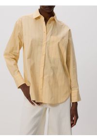 Reserved - Koszula w paski - jasnożółty. Kolor: żółty. Materiał: bawełna, tkanina. Wzór: paski