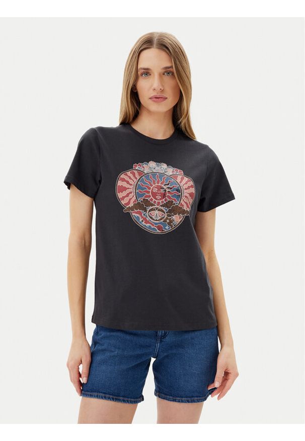 Wrangler T-Shirt Graphic 112362563 Czarny Regular Fit. Kolor: czarny. Materiał: bawełna
