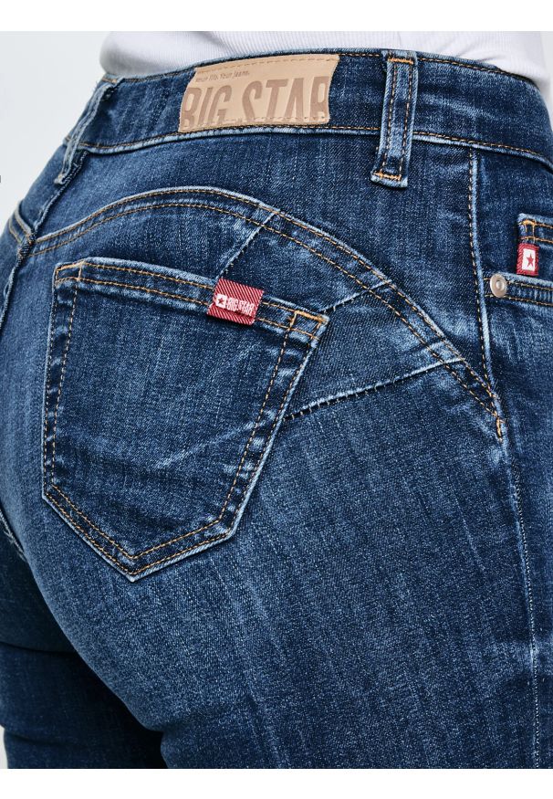Big-Star - Jeansy damskie push up z wysokim stanem niebieskie Melinda High Waist 521. Stan: podwyższony. Kolor: niebieski. Styl: elegancki, vintage, retro