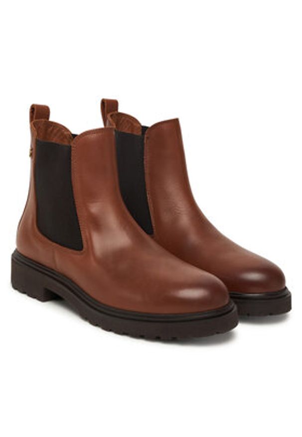 TOMMY HILFIGER - Tommy Hilfiger Sztyblety Cleated FW0FW08766 Brązowy. Kolor: brązowy. Materiał: skóra