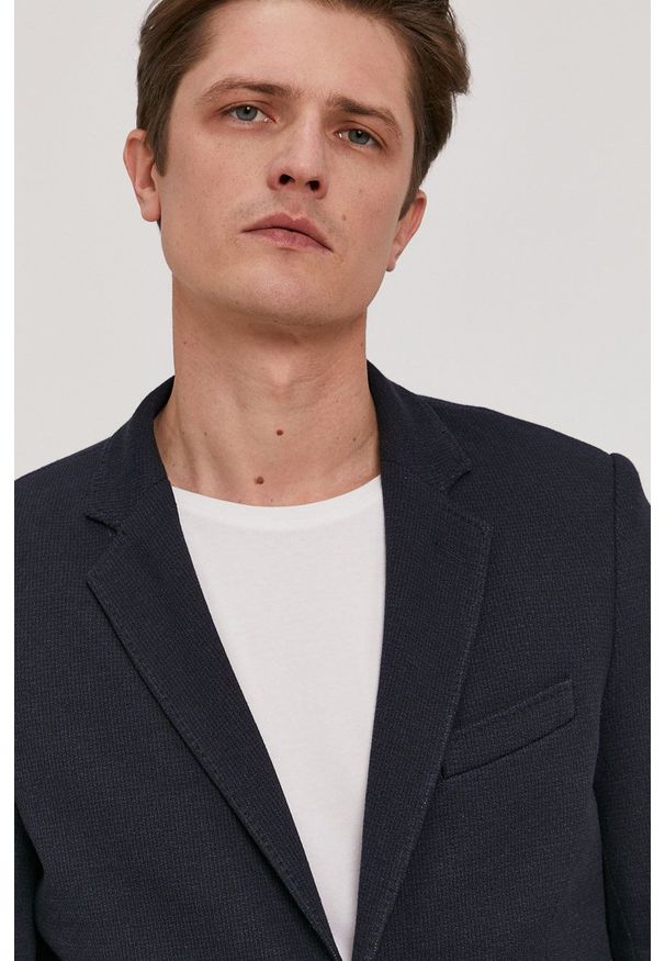 GANT - Gant - Marynarka. Kolor: niebieski. Materiał: tkanina. Styl: klasyczny
